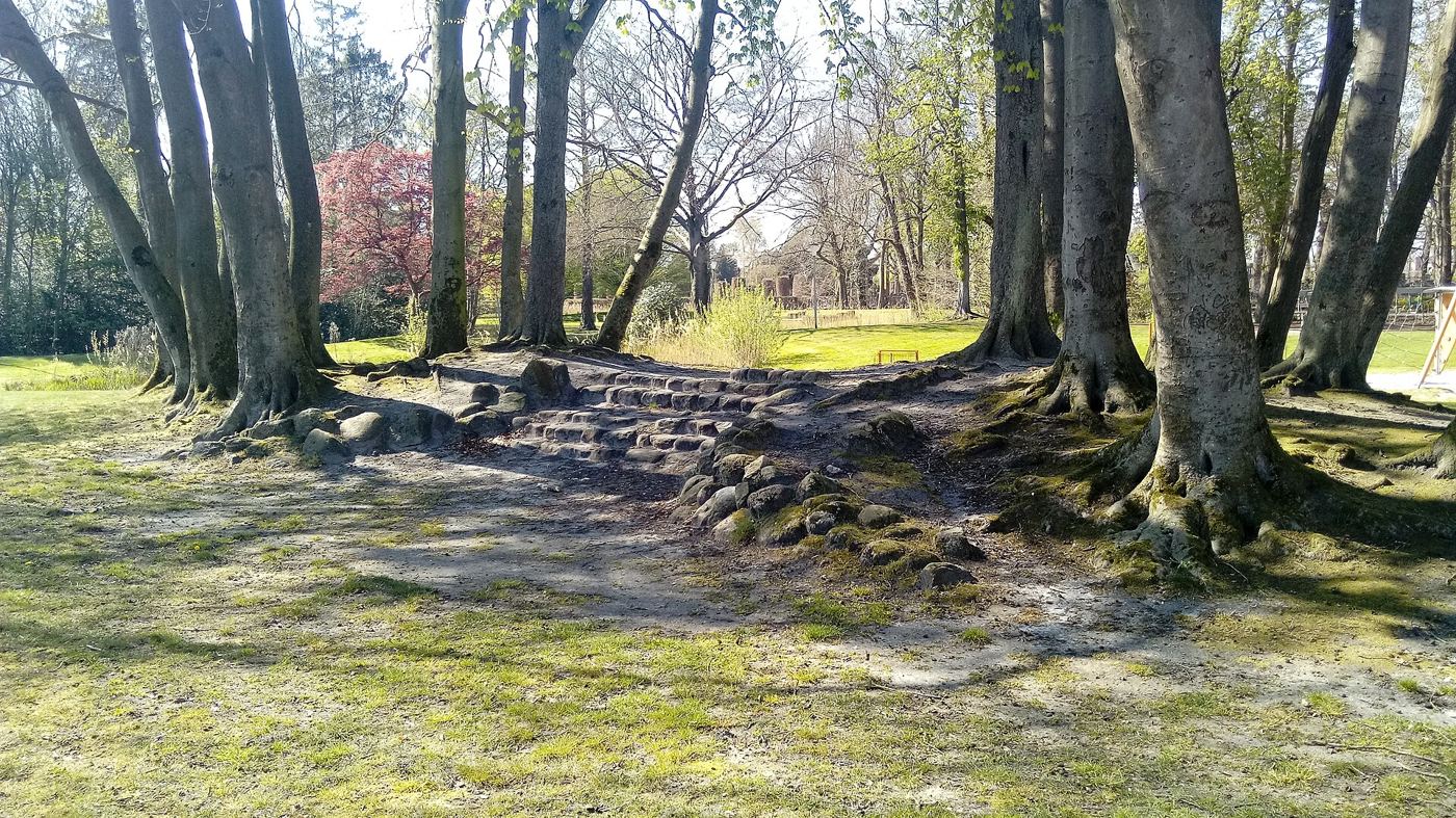 renovated pathway in city park
