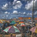 A busy street scene in Lagos